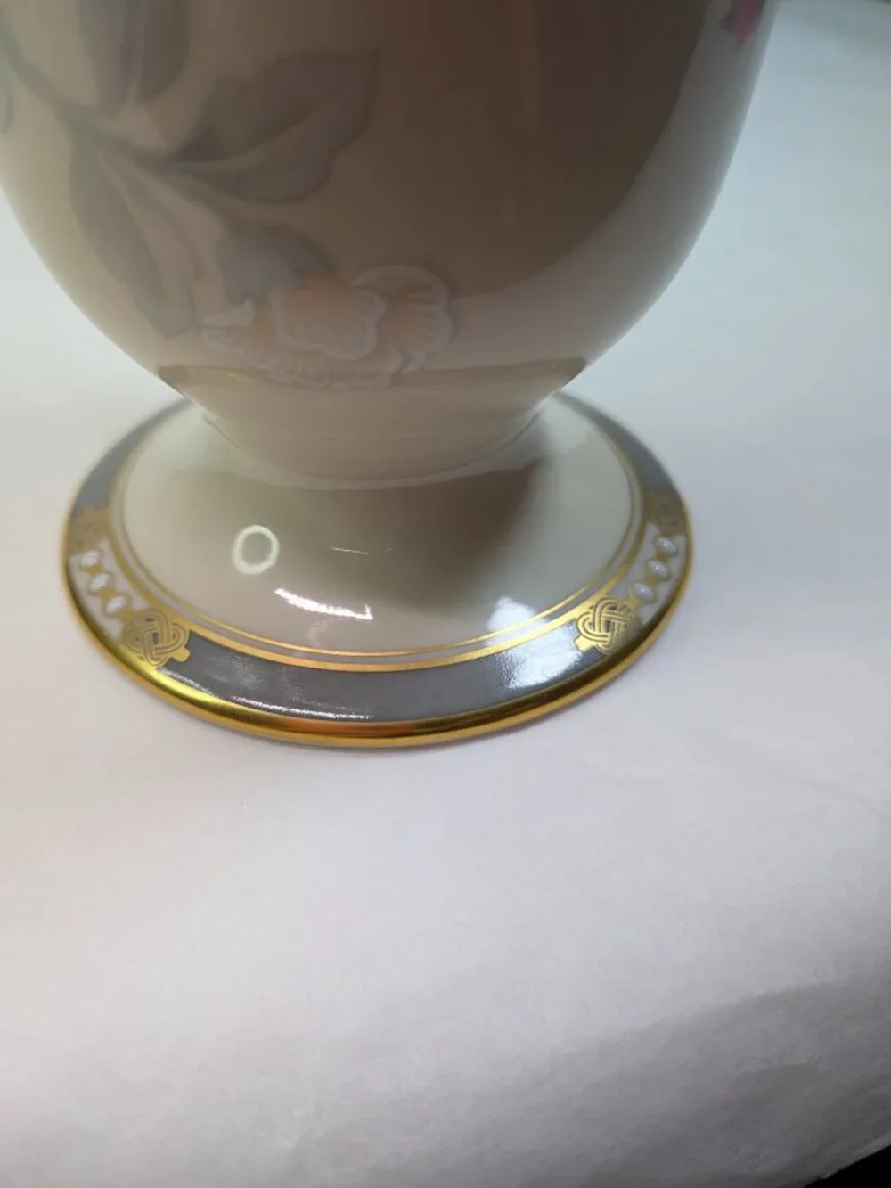 Lenox McKinley Vintage Jeweled Enamel Pastel Floral Pedestal Vase - USA